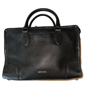 Rebecca Minkoff Black Pebbled Leather Top Handle Black Studded Bag